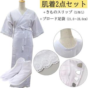肌着セット 着物スリップ   ブロード足袋 S M Lサイズ