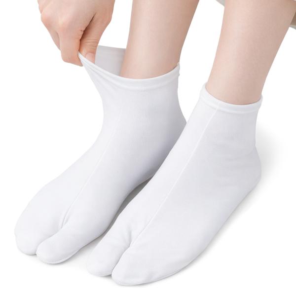 ストレッチ足袋 選べる2サイズ(フリー/L) コハゼなし ストレッチ 白 足袋カバー 伸びる ソック...