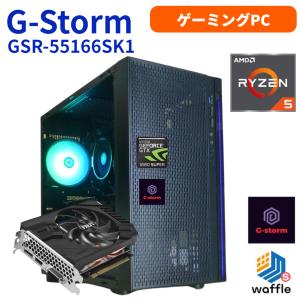 ゲーミングPC デスクトップPC タワー型 G-Stormシリーズ AMD Ryzen 5 Ryzen 5 5500 CPU GeForce GTX 1660 Super 16GBメモリ 512GB SSD Windows 11｜wafflestore