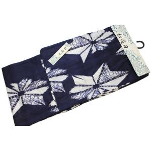 男性用綿麻素材の浴衣-No.006（各サイズ有り/地色：紺色/男性用/単品/綿８０％麻２０％/送料無...