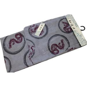 男性用綿麻素材の浴衣-No.011（各サイズ有り/地色：白×鼠色/男性用/単品/綿８０％麻２０％/送...