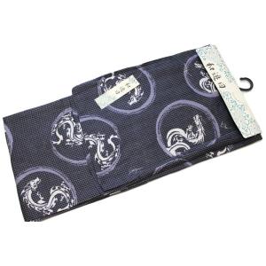 男性用綿麻素材の浴衣-No.012（各サイズ有り/地色：黒×灰紫色/男性用/単品/綿８０％麻２０％/...