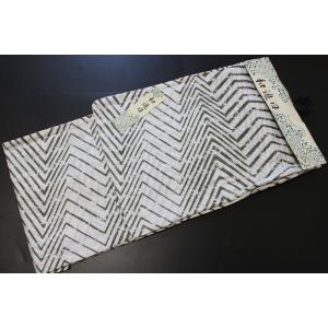 男性用綿麻素材の浴衣-No.016（各サイズ有り/地色：白×モスグリーン/男性用/単品/綿８０％麻２...