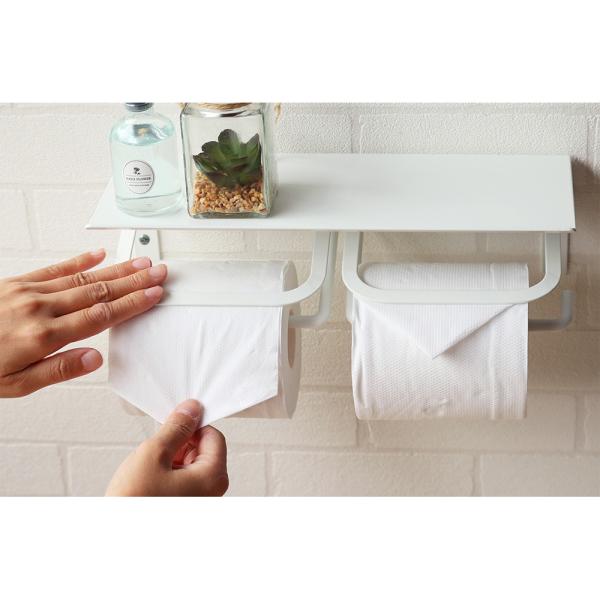 アイアントイレットペーパーホルダー Abel ダブルホワイト・PH-016