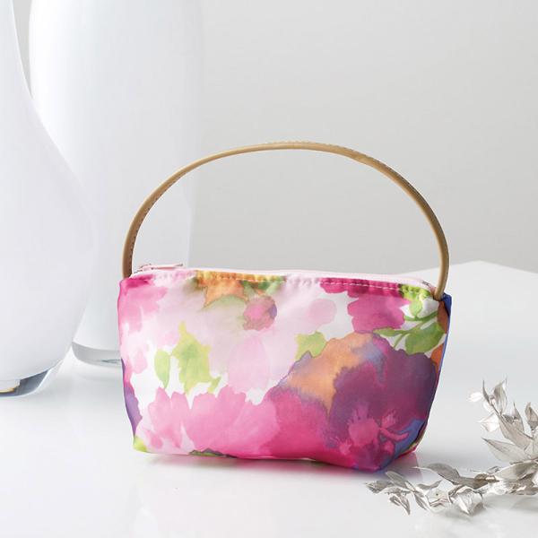 日本製オーガンジー手提げポーチ ピンク REA-2019PI K601-13410