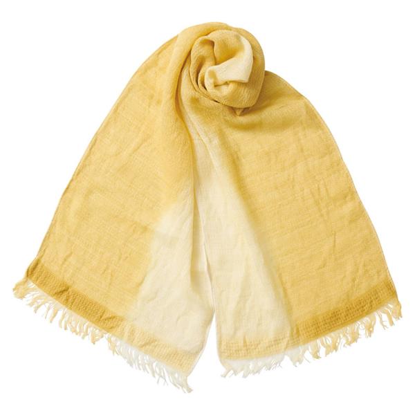 天然草木染 すみれ織ウールコットンショートマフラー イエロー KSU02741YE K602-009...