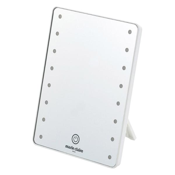 マリ・クレール LEDライト付卓上ミラー・スクエア MC-505 K602-08837 鏡