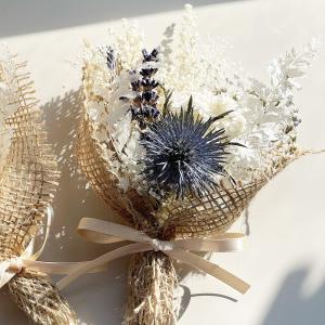 ドライフラワー 麻ブーケ ブルー ミニブーケ プチギフト ハンドメイド インテリア 雑貨 / 常温 お取り寄せ お土産 ギフト プレゼント 特産品 おすすめ /