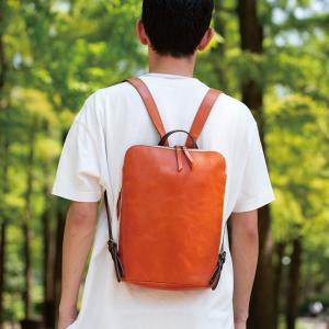 alto.】フラップリュック（M）AMSB-1705（キャメル） レザー 本革 A4