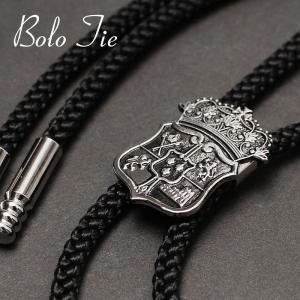 ループタイ メンズ レディース おしゃれ 王冠 エンブレム