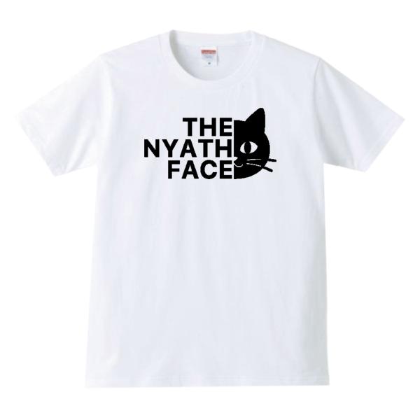 【THE NYATH FACE｜猫パロディTシャツ】ユニセックス 綿100％ 半袖 カジュアル