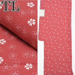 日本生地 国内染め 袷せ着物 仕立て上り 洗える着物 レディース  トールサイズ TL 小紋 桜 メール便・ネコポス便不可 ppkt77(1)