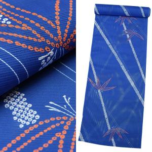 駒絽 洗える反物小紋 ポリエステル 笹 竹 絽反物 夏 反物