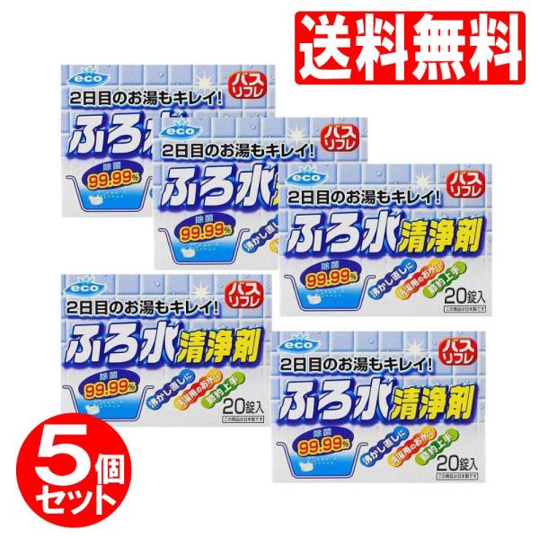 ふろ水清浄剤 2日目のお湯もキレイ 20錠入り×5箱 計100錠セット 風呂水洗浄