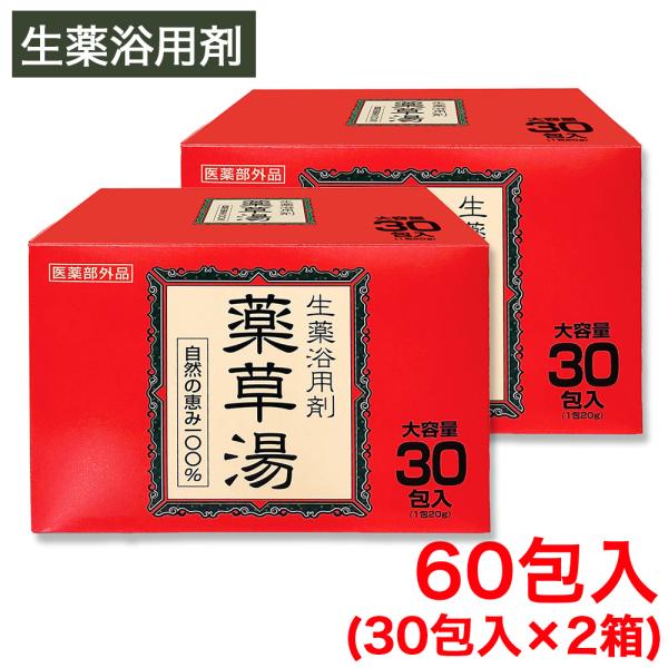 入浴剤 薬草湯 生薬浴用剤 60包（30包入×2箱） 大容量 健康薬草湯 生薬5種 ハーブ1種 お風...