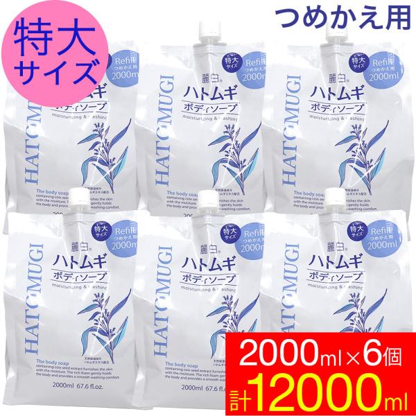 ボディソープ 保湿 詰め替え ハトムギ 特大サイズ 2000ml×6個 麗白 業務用にも メンズ　女...