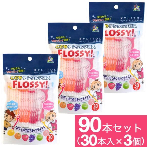 フロッシー こどもデンタルフロス 30本×3個 フロス 子供 子供用 送料無料