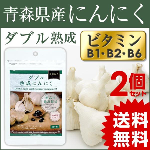 国産にんにくサプリ 2個セット ダブル熟成 にんにく ショウガ配合 東洋サプリ サプリメント 栄養機...