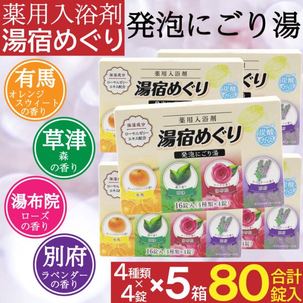 入浴剤 にごり湯 薬用 発泡入浴剤 16錠入×5箱セット（計80錠） 医薬部外品 日本製