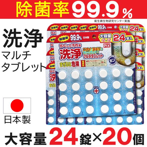 排水口クリーナー 洗浄 マルチタブレット 大容量 24錠入×20個 ライオンケミカル ピクス 日本製