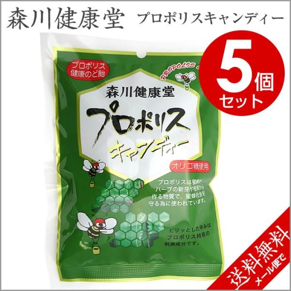 森川健康堂 プロポリスキャンディー 100g×5個セット プロポリスエキス含有 熊本県 はちみつ プ...