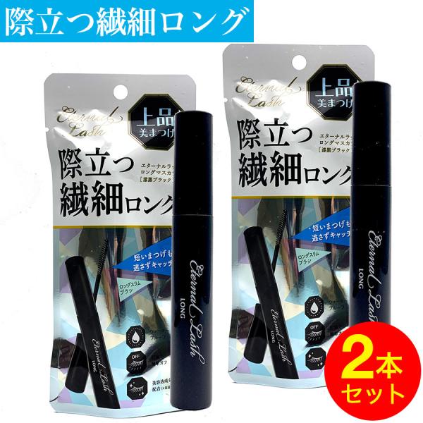 マスカラ エターナルラッシュ ロングマスカラ 7g×2本セット 漆黒ブラック ウォータープルーフ 定...