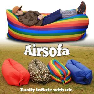 キャンプ BBQ サーフィン 車中泊 エアーソファー エアーベッド インスタ映え Airsofa airbed ビーチ ベッド エアークッション  新柄・希少カラー｜waile