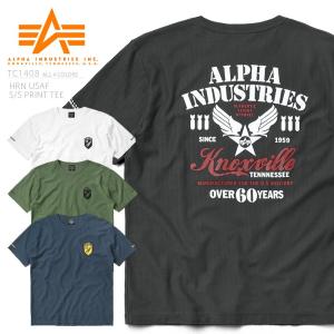 ALPHA アルファ TC1408 ヘリンボーン 半袖クルーネックTシャツ USAF PRINT メンズ ミリタリー 厚手 肉厚 ブランド 新作【クーポン対象外】【T】｜ミリタリーショップWAIPER