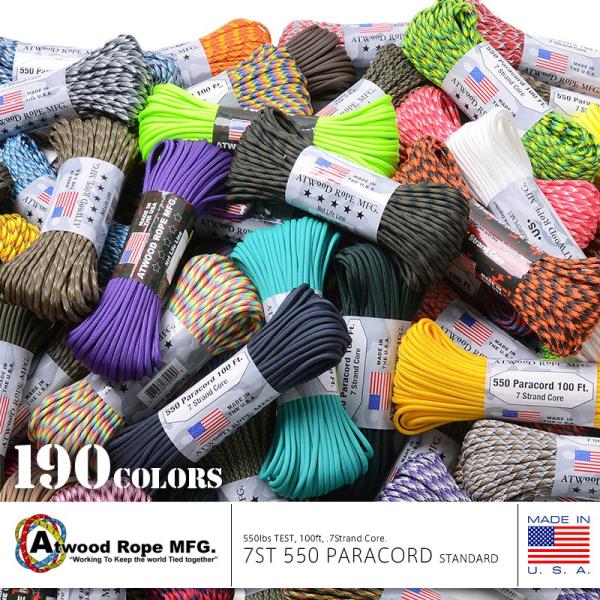 ATWOOD ROPE MFG. アトウッド・ロープ 7Strand 550Lbs パラコード 10...
