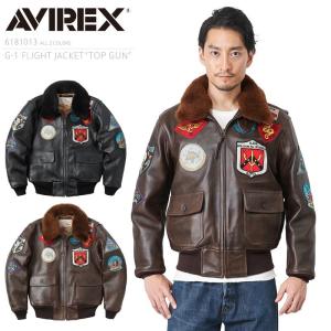 AVIREX アビレックス 6181013 TOP GUN G-1 レザーフライトジャケット トップガン メンズ 革ジャン ミリタリージャケット【7833250050】 【クーポン対象外】【T】｜waiper