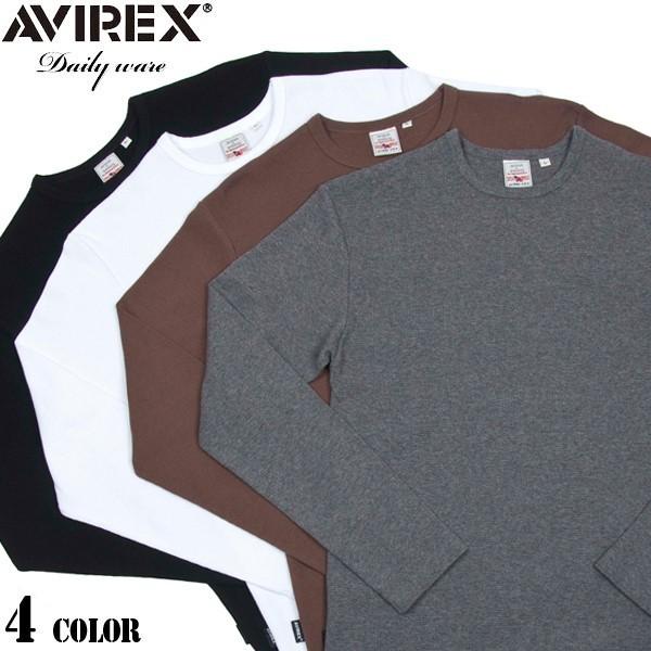 ポイント10倍！AVIREX アビレックス デイリーウエア ミニワッフル クルーネック 長袖 Tシャ...