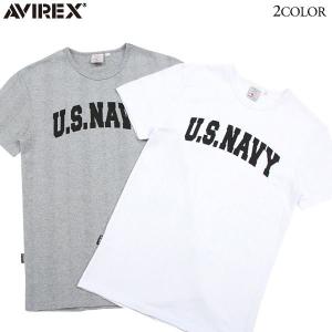 レビューを書いて送料無料！ AVIREX アビレックス デイリーウエア U.S.NAVY プリント 半袖Tシャツ [6133263n]　/　ミリタリーTシャツ