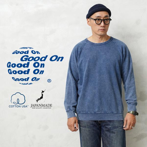 Good On グッドオン GOBW-101IC ラグラン クルーネック スウェットシャツ ICE ...