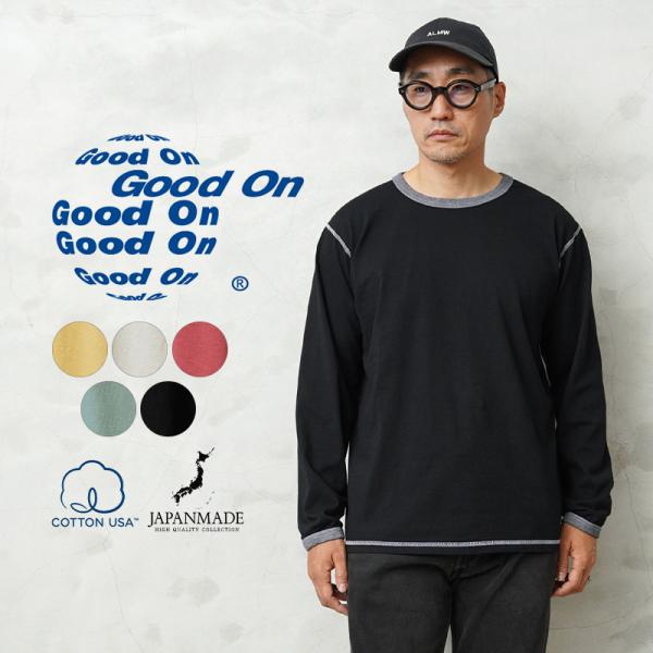 Good On グッドオン GOLT-2409 L/S 80's リンガー Tシャツ 日本製【Sx】...