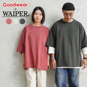 WAIPER×Goodwear 2W7-14226 SUPER BIG カットオフ PIGMENT DYED S/S ポケットTシャツ【クーポン対象外】【T】｜waiper