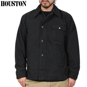 ミリタリージャケット WIP独占販売モデル HOUSTON ヒューストン 米軍 A-2 デッキジャケット USED加工 BLACK  [5687UD]　/　アウター