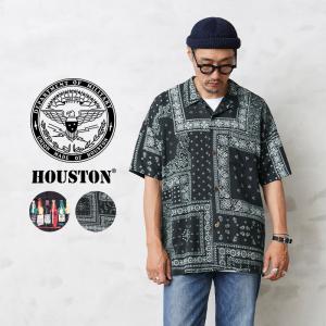 HOUSTON ヒューストン ワイドシルエット アロハシャツ BEER / BANDANA メンズ アメカジ 柄シャツ ペイズリー 開襟 ブランド【クーポン対象外】【T】｜waiper