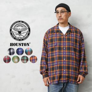 HOUSTON ヒューストン 開襟 オンブレチェックシャツ HOUSTON（ヒューストン） シャツ 「7色展開」HOUSTON OMBRE CHECK S/S