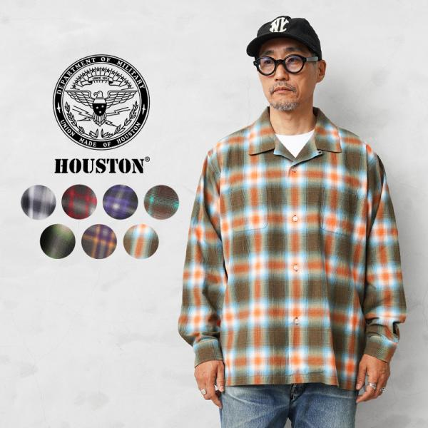 HOUSTON ヒューストン 41358 PRINT FLANNEL O/C SHIRT プリント ...