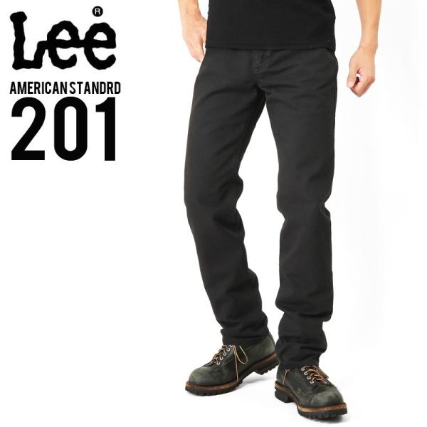 Lee リー AMERICAN STANDRD 201ストレートツイルパンツ ブラック(75) メン...