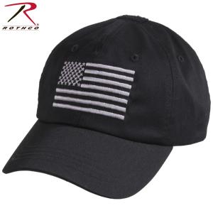 ミリタリー キャップ 星条旗 サバゲー 帽子 装備 ROTHCO ロスコ 4364 OPERATOR TACTICAL キャップ BLACK With US Flag ブランド【T】｜waiper