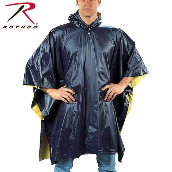 ROTHCO ロスコ リバーシブル PVC ポンチョ Navy Blue/Yellow 【3644】...