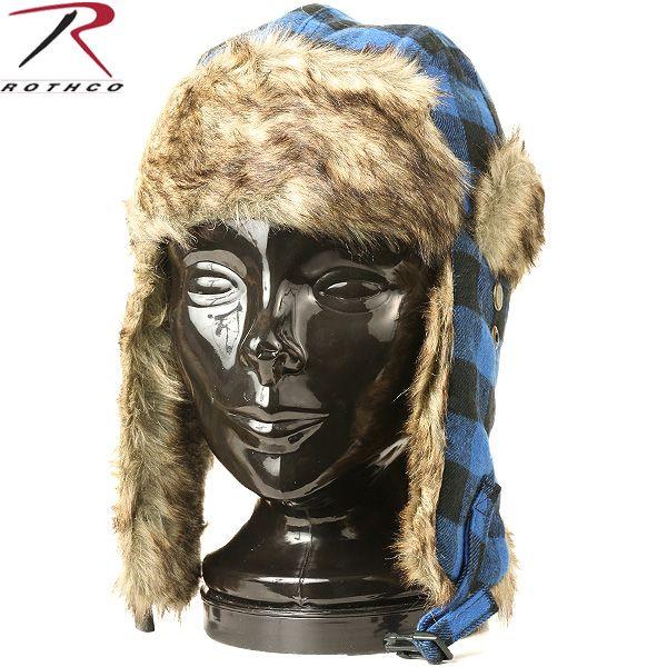 ROTHCO ロスコ 9872 ファーフライヤーズハット BLUE PLAID メンズ フライトキャ...