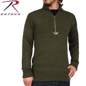 ミリタリーセーター ROTHCO ロスコ 1/4 ZIP アクリル コマンドセーター オリーブ メンズ ミリタリーセーター ニット 厚手 ブランド【T】｜waiper