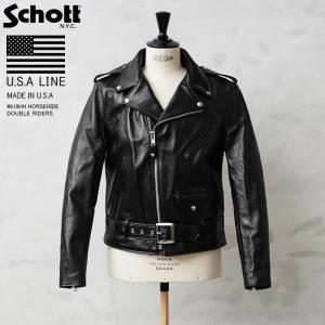 Schott ショット USA LINE 618HH ホースハイド ダブルライダース レザージャケット MADE IN USA メンズ 革ジャン【25】【クーポン対象外】【T】｜waiper