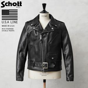 Schott ショット USA LINE 618 ステアハイド ダブルライダース レザージャケット MADE IN USA 革ジャン 本革 アメリカ製【クーポン対象外】【T】｜waiper