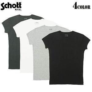 Schott ショット 3123058 T/C RIB リブ クルーネック 半袖Tシャツ 4色