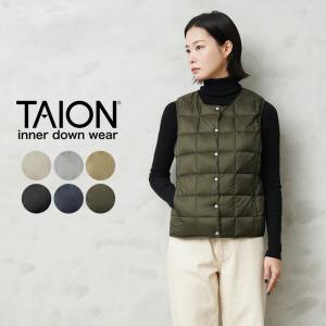 TAION タイオン TAION-W004 クルーネックボタン インナーダウンベスト WOMAN レディース ダウンジャケット ブランド【E9】【Sx】【R】
