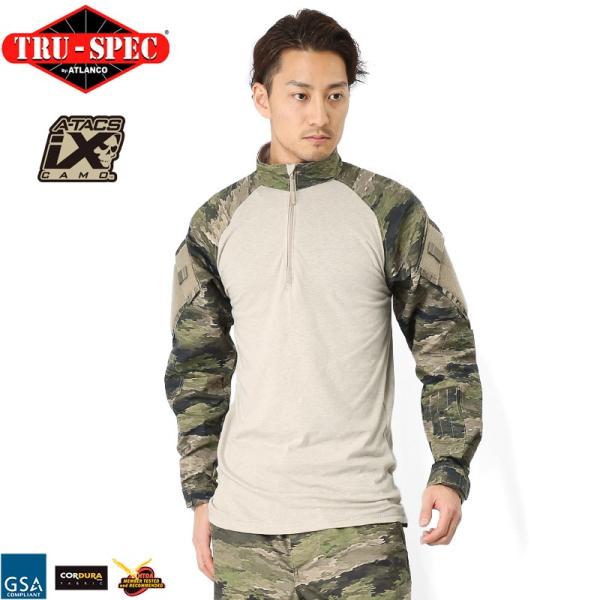 TRU-SPEC トゥルースペック 1/4 ZIP COMBAT シャツ A-TACS iX [25...