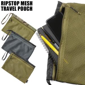 リップストップ メッシュ トラベル ポーチ バッグ 収納